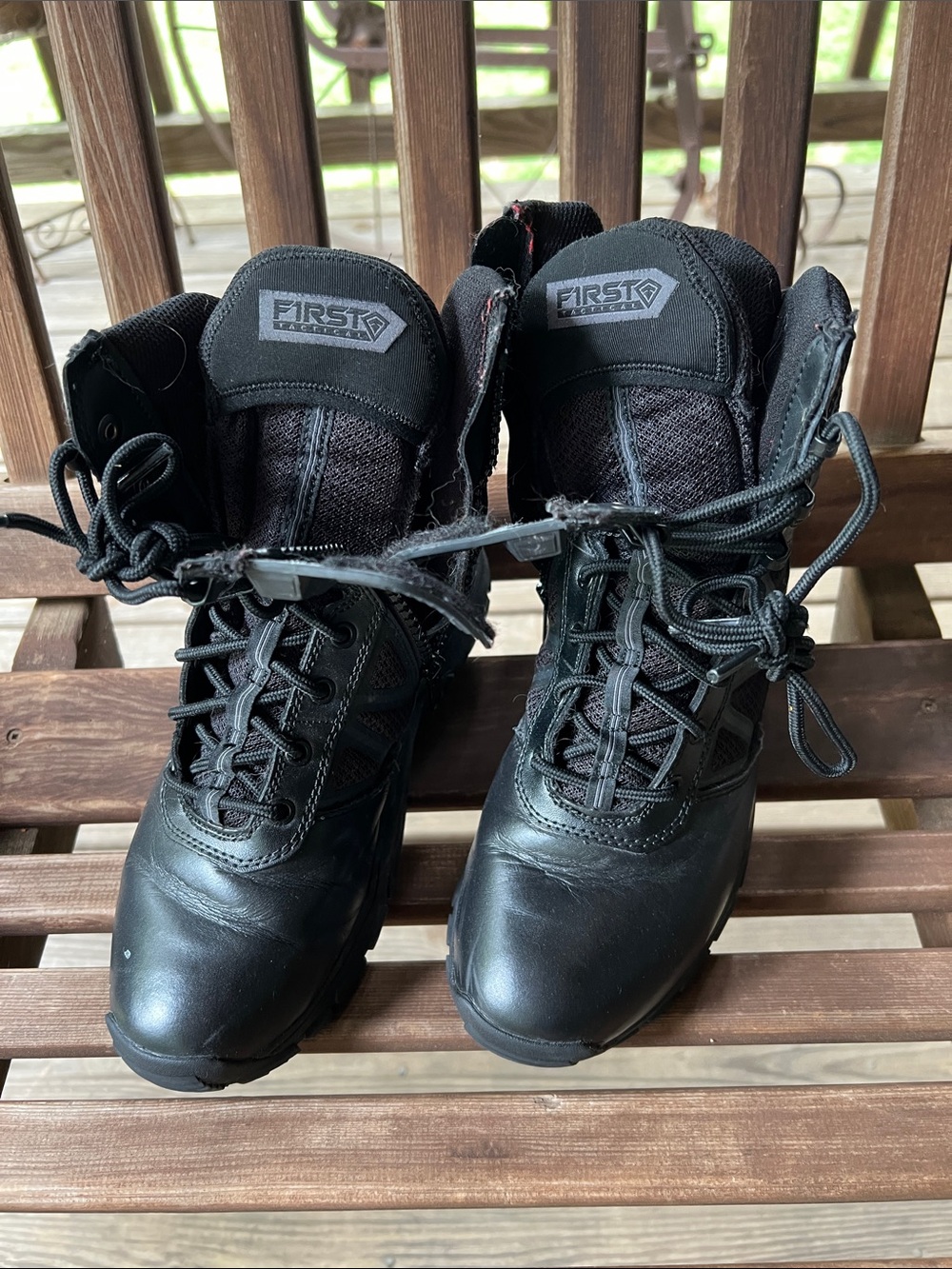 First Tactical Men's Black Lace-Up/Zip-upTactical Boots